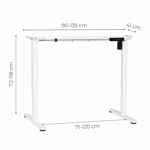 Stelaż biurka elektryczny regulacja wysokości 72-118 cm blat do 160 cm biały ModernHome ModernHome