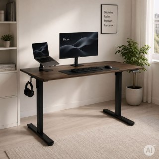 Stelaż biurka elektryczny regulacja wysokości 72-120 cm blat do 160 cm czarny ModernHome ModernHome