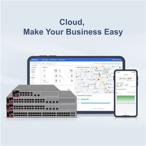 Zarządzalny Switch Ruijie L2+ | 48 portów 1Gbit + 4 porty SFP 2.5Gbit | 2 wentylatory, 1 wbudowany zasilacz AC | Rack Ruijie