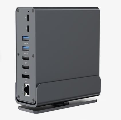 GEMBIRD MULTI ADAPTER USB typ CF 15 w 1 (HUB USB AF-porty v.2x2 + v.3x3, typ CF + HDMIx2 + DisplayPort + PD + czytnik kart + Gig GEMBIRD