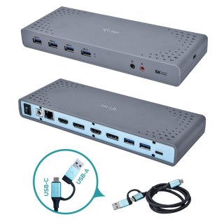 I-tec CADUAL4KDOCK stacja dokująca Przewodowa USB 3.2 Gen 1 (3.1 Gen 1) Type-C Czarny, Turkusowy I-Tec