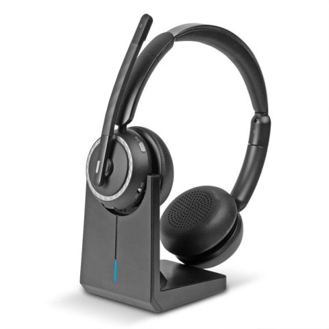 Lindy L118 Zestaw słuchawkowy Bezprzewodowy Opaska na głowę Biuro/centrum telefoniczne USB Type-C Bluetooth Podstawka do ładowan LINDY