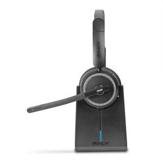 Lindy L118 Zestaw słuchawkowy Bezprzewodowy Opaska na głowę Biuro/centrum telefoniczne USB Type-C Bluetooth Podstawka do ładowan LINDY