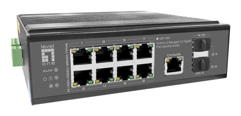 LevelOne IGP-1091 Zarządzany L3 2.5G Ethernet (100/1000/2500) Obsługa PoE Montaż na biurku/ścianie Czarny No name