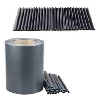 Taśma Ogrodzeniowa Ochrona UV 20 Klipsów Szara 450 g/m? 19x35m LEAN