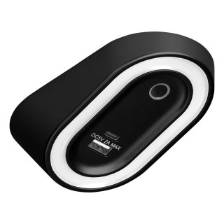 AGRA lampka podszafkowa LED 2,5W, 80lm, 4000K, z włącznikiem bezdotykowym i funkcją ładowania USB A+C, czarna Orno