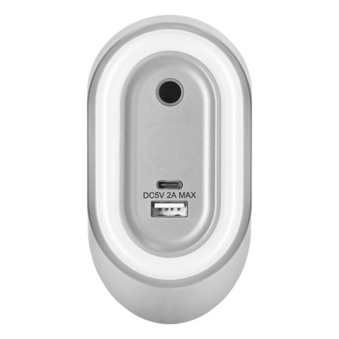 AGRA lampka podszafkowa LED 2,5W, 80lm, 4000K, z włącznikiem bezdotykowym i funkcją ładowania USB A+C, szara Orno