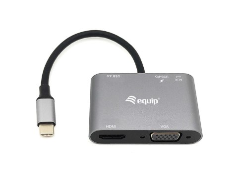 Equip 133483 stacja dokująca Przewodowa USB 3.2 Gen 1 (3.1 Gen 1) Type-C Czarny, Szary EQUIP