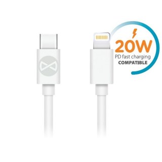 Forever kabel usb-c - lightning 1,0 m 20w biały TelForceOne