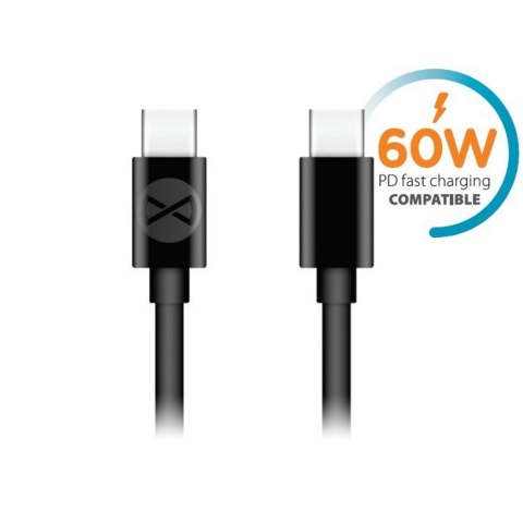 Forever kabel usb-c - usb-c 1,0 m 60w czarny TelForceOne