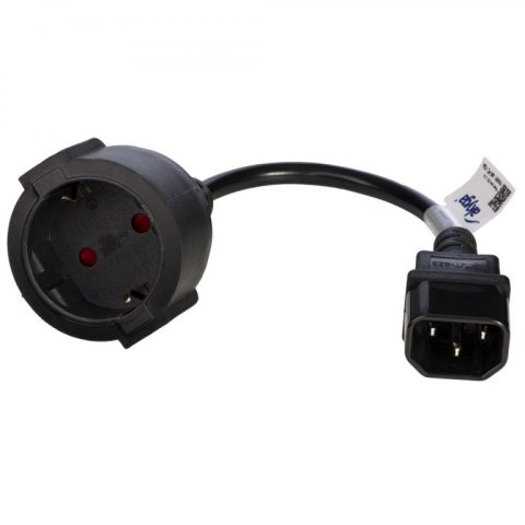 Kabel Akyga AK-PC-10A (C14 / IEC C14 / IEC 320 C14 M - Schuko F; 0,15m; kolor czarny) Akyga