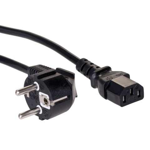 Kabel Akyga AK-PC AK-PC-06A (Hybrydowa standardu C/E/F (CEE 7/7) M - C13 M; 3m; kolor czarny) Akyga