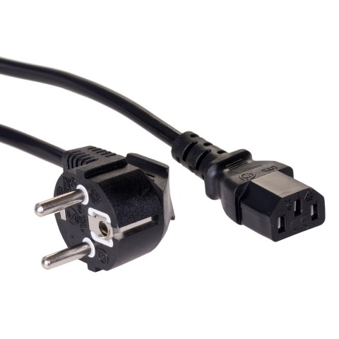 Kabel Akyga AK-PC AK-PC-06A (Hybrydowa standardu C/E/F (CEE 7/7) M - C13 M; 3m; kolor czarny) Akyga