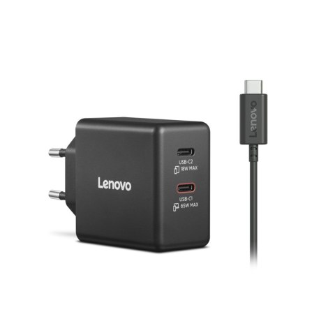 Ładowarka sieciowa Lenovo G0A6065BEU GaN 2x USB-C 65W czarna Lenovo