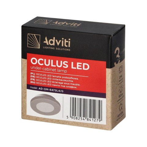 OCULUS lampka podszafkowa LED 2W, 90lm, 4000K, szara Orno