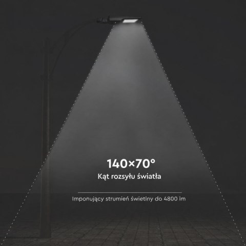 Oprawa Uliczna Solarna V-TAC 40W LED Czarna IP65 120Lm/W VT-ST42 6000K 4800lm 3 Lata Gwarancji