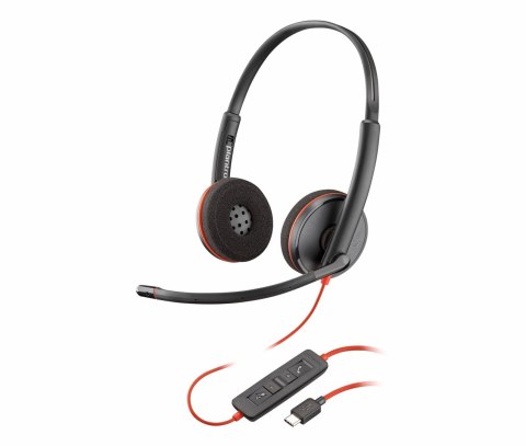 Poly Blackwire 3220 Stereo USB-C Headset +USB-C/A Adapter POLY