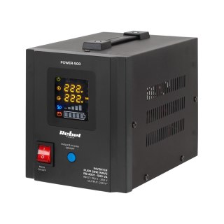 Zasilacz awaryjny Rebel POWER-500 - przetwornica z czystym przebiegiem sinusoidalnym i funkcją ładowania 12V 230V 500VA/300W Rebel