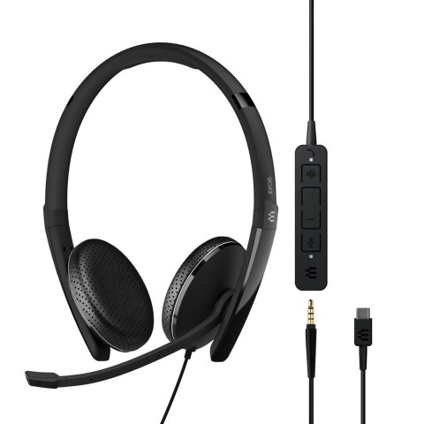 EPOS ADAPT 165T USB-C II Zestaw słuchawkowy Przewodowa Opaska na głowę Biuro/centrum telefoniczne USB Type-C Czarny EPOS