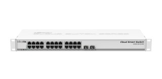 Mikrotik CSS326-24G-2S+RM łącza sieciowe Zarządzany Gigabit Ethernet (10/100/1000) Obsługa PoE 1U Biały MikroTik