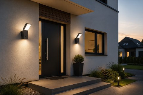 Oprawa elewacyjna LED Gloss 9W 4000K czarna IP54 z