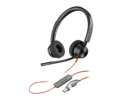 Poly Blackwire 3320 Stereo USB-C Headset +USB-C/A Adapter 8X219AA POLY