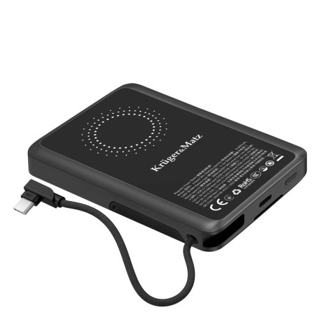 Powerbank Kruger&Matz 10000 mAh Li-pol z fukcją QC oraz PD, certyfikat CCC (kraje Azjatyckie) Kruger&Matz