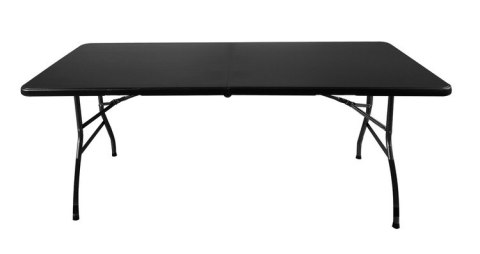 Stół ogrodowy składany 180cm + 2 ławki- czarny GARDLOV