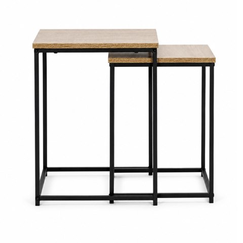 Stoliki kawowe rozkładane kwadratowe zestaw 2w1 jasny dąb loftowe ModernHome ModernHome
