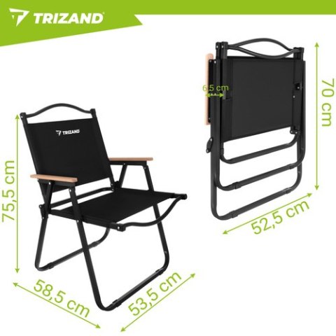 Krzesło ogrodowe 54x56x79cm czarne Trizand TRIZAND