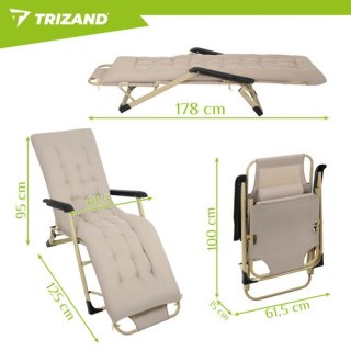 Leżak ogrodowy składany 60x177x30cm Trizand TRIZAND