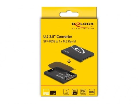 2.5" Konverter U.2 SFF-8639 zu M.2 NVMe Key M - 7 mm Höhe DELOCK