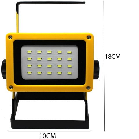 Halogen led roboczy budowlany akumulatorowy 30w przenośny mocny jasny kabel RTO