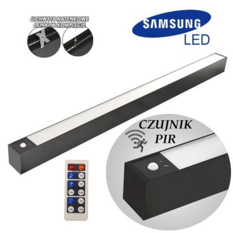 Oprawa led Cabail 40W 3000K 1,2m czarna PIR