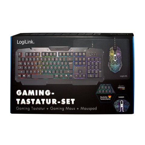 Logilink Gaming-Set aus Tastatur, Maus und Mauspad LogiLink