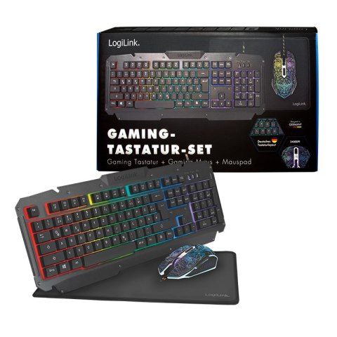 Logilink Gaming-Set aus Tastatur, Maus und Mauspad LogiLink