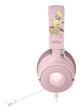 Razer Kraken V4 X - Pikachu & Eevee Edition Zestaw słuchawkowy Przewodowa Opaska na głowę Gaming USB Type-C / USB Type-A Różowy RAZER