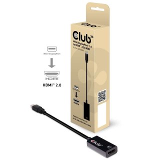 CLUB 3D CAC-1180 Mini DisplayPort 1.4 to HDMI 2.0b HDR Active Adapter Club 3D