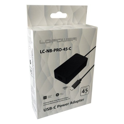 LC-Power LC-NB-PRO-45-C adapter zasilający/ inwentor Wewnętrzna 45 W Czarny LC-POWER
