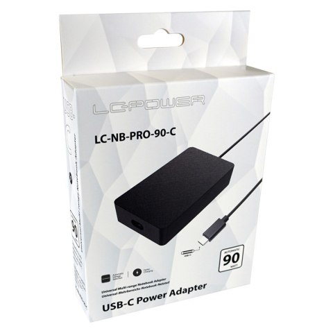 LC-Power LC-NB-PRO-90-C adapter zasilający/ inwentor Wewnętrzna 90 W Czarny LC-POWER