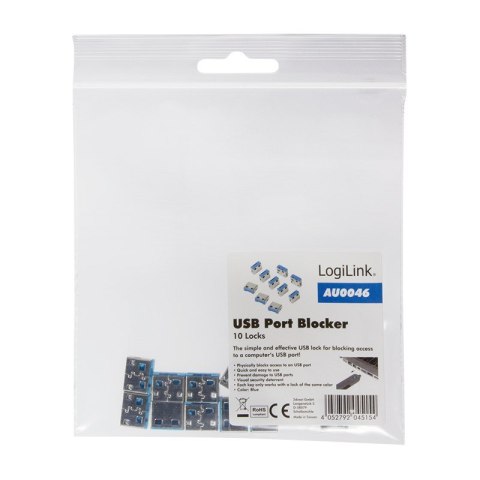 Logilink USB-A-Port Schloss (10x SchlĂ¶sser) LogiLink