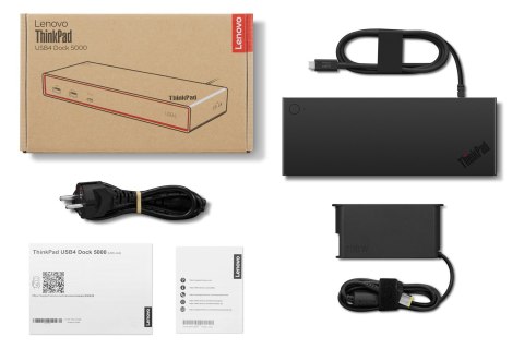 Lenovo ThinkPad USB4 Dock 5000 (with 135W Adapter) Przewodowa Czarny Lenovo