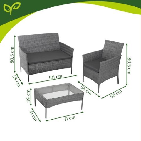Meble ogrodowe rattanowe antracyt Gardlov 26907 GARDLOV