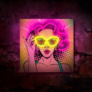 Neon art led power woman żółto fioletowy fla02 forever light PLASTROL