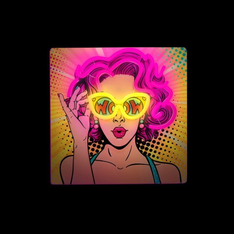Neon art led power woman żółto fioletowy fla02 forever light PLASTROL