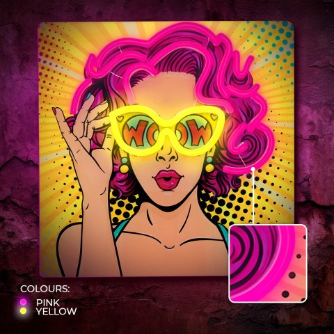Neon art led power woman żółto fioletowy fla02 forever light PLASTROL