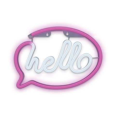 Neon led hello róż biały bat + usb flne15 forever light TelForceOne