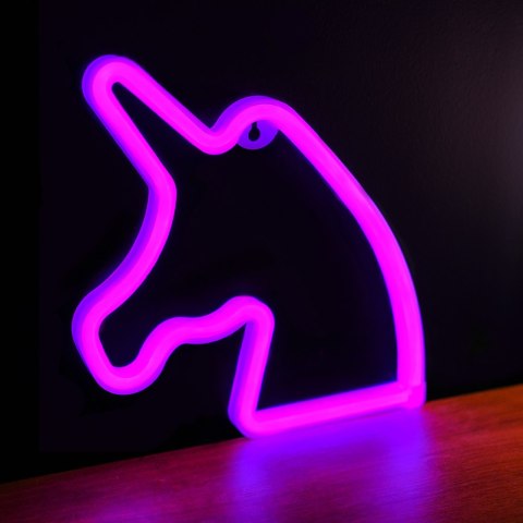 Neon led jednorożec różowy bat + usb flneo1 forever light PLASTROL