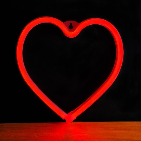 Neon led serce czerwone bat + usb forever flneo7 light PLASTROL
