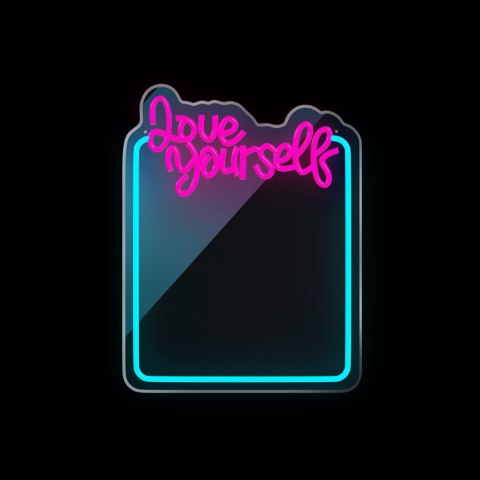 Neon mirror led love yourself błękit róż fmne01 forever light Forever Light